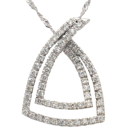 14k White Gold Jewelry 1.20CT Round Cut Diamond Abstract Pendant Necklace