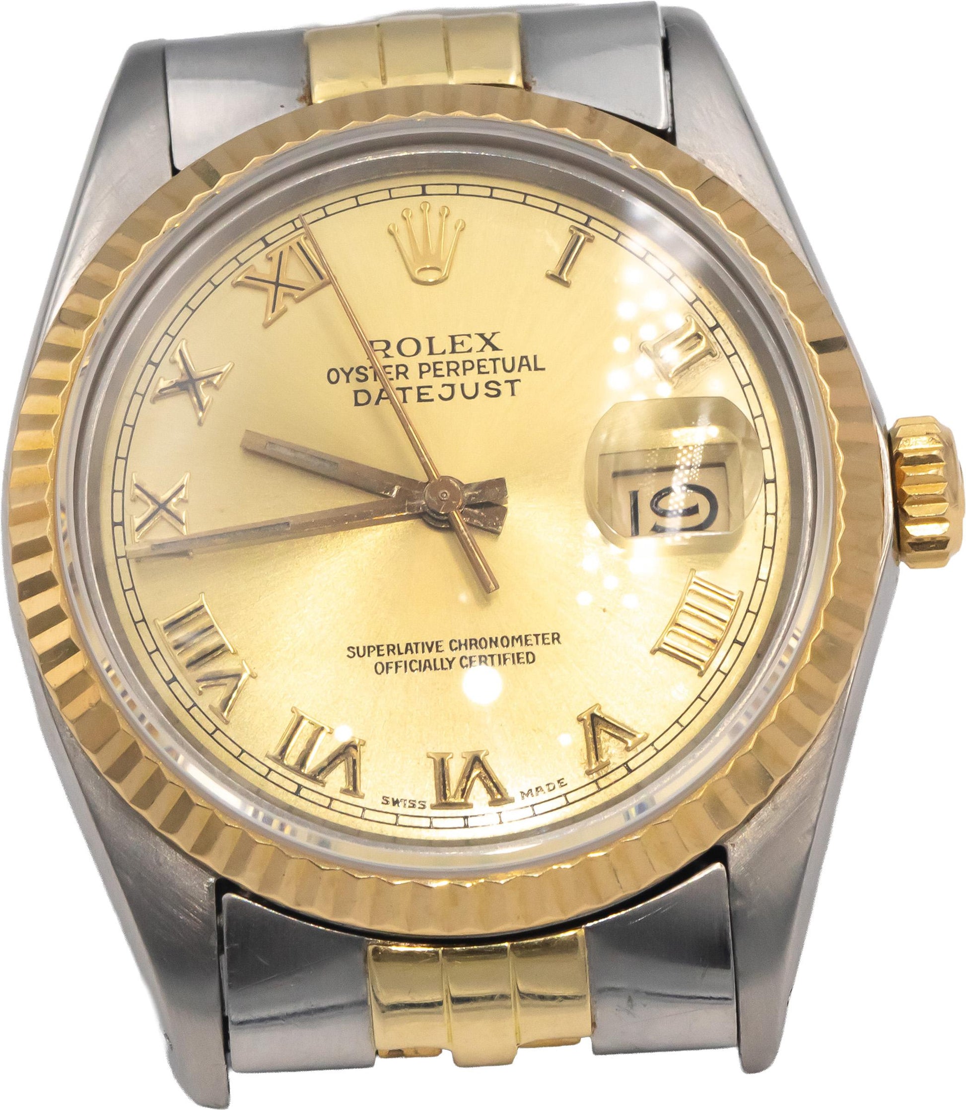 ROLEX Stainless Steel & 18k Yellow Gold 16013 Datejust 36mm Automatic Watch