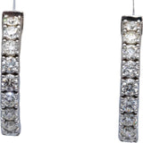 14k White Gold VS Round Diamond Inside Out Hoop Earrings 4.49CT