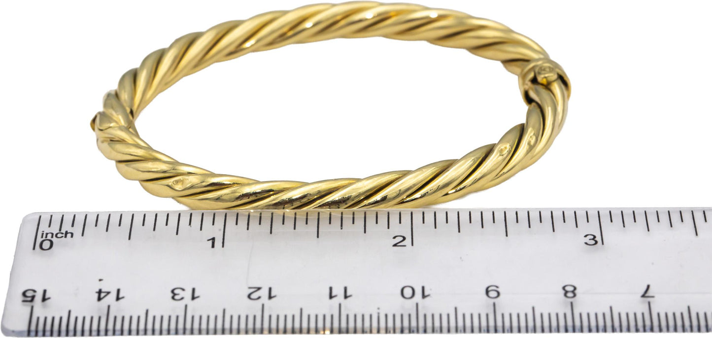 DAVID YURMAN 18k Yellow Gold Rope Twist Bangle Bracelet