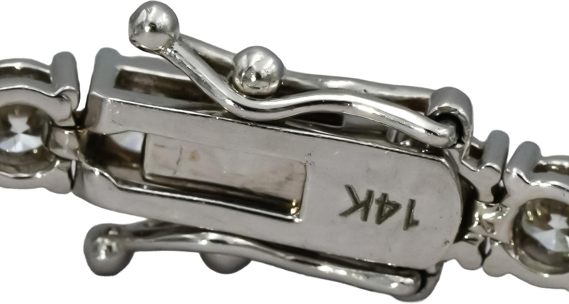 14k White Gold Round Diamond Tennis Bracelet 6.95CT