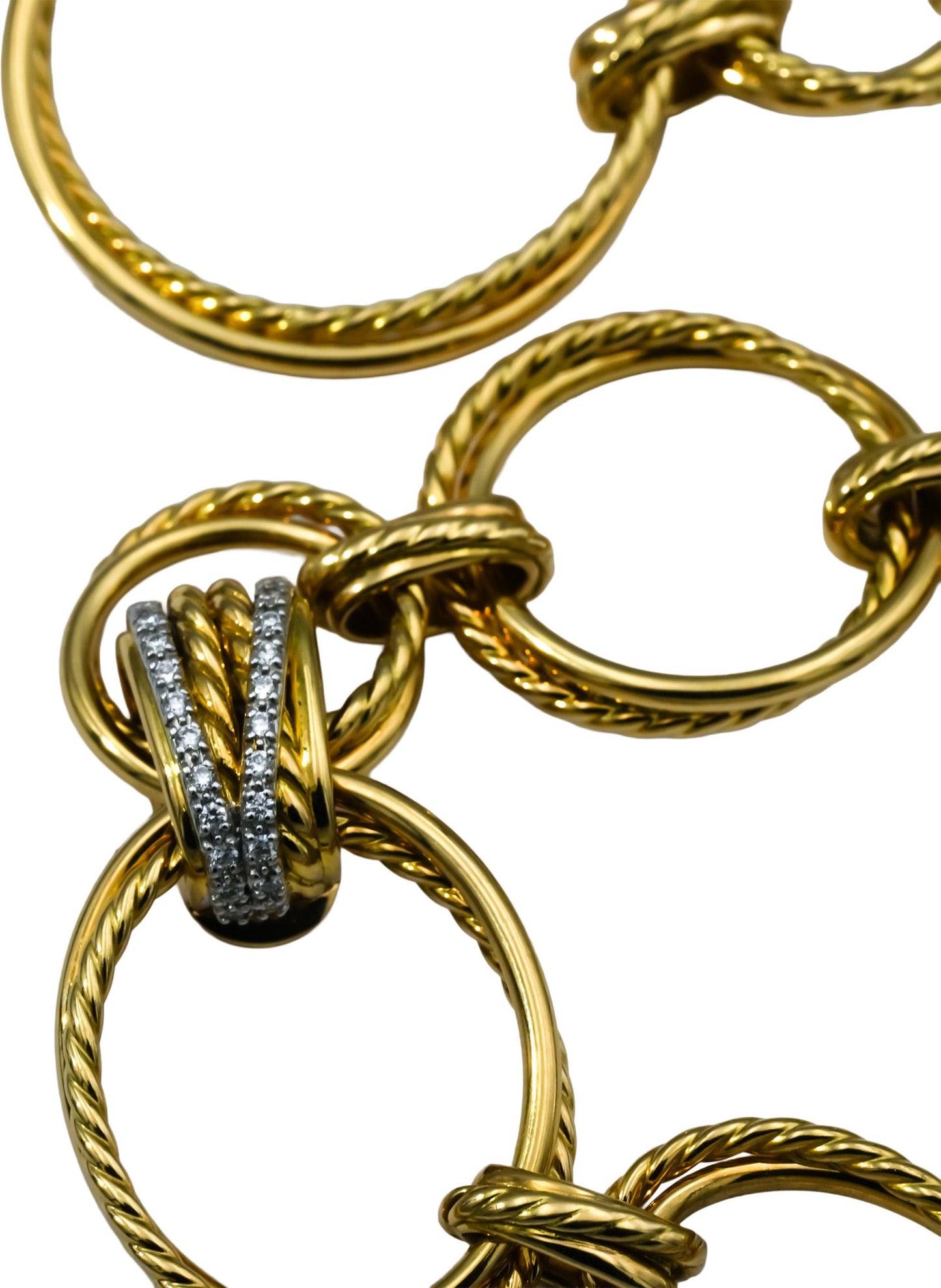 DAVID YURMAN 18k Yellow Gold Diamond Crossover Convertible Necklace & Bracelet