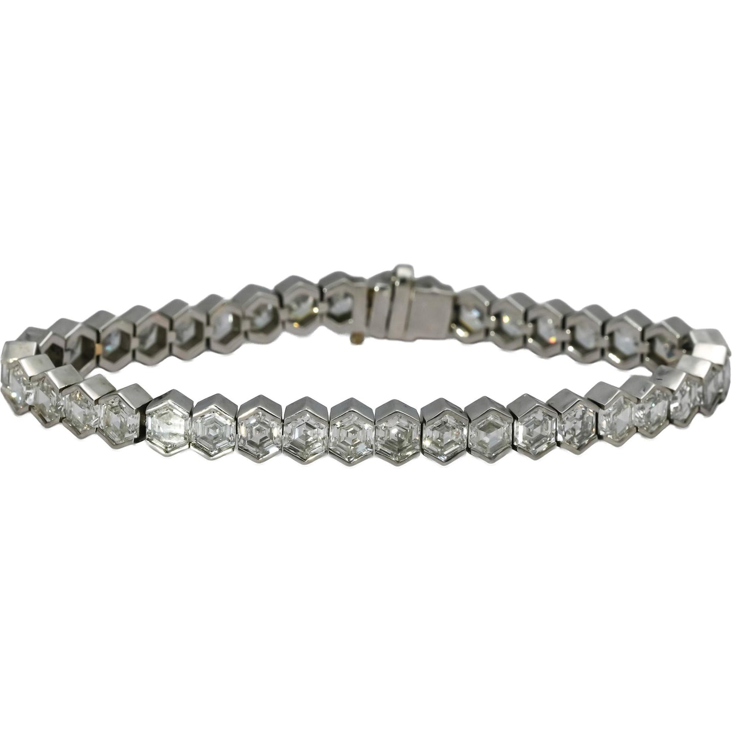 CGL Certified 10k White Gold VS Special Cut Lab-Grown Diamond Bracelet 20.0CT