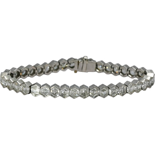 CGL Certified 10k White Gold VS Special Cut Lab-Grown Diamond Bracelet 20.0CT