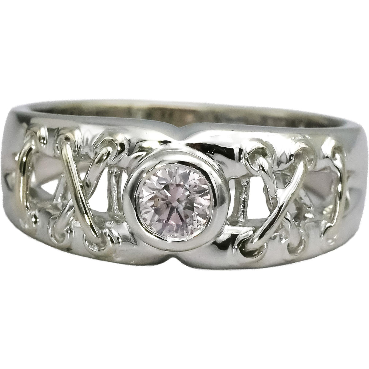 14k White Gold Round Diamond Band Ring 0.33CT Size 6.75