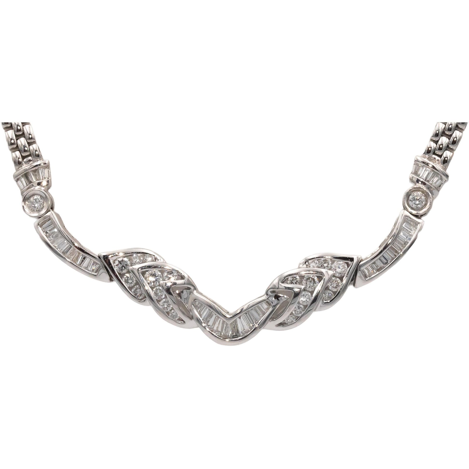 18k White Gold Jewelry VS Diamond Fixed Pendant Formal Necklace 1.50CT