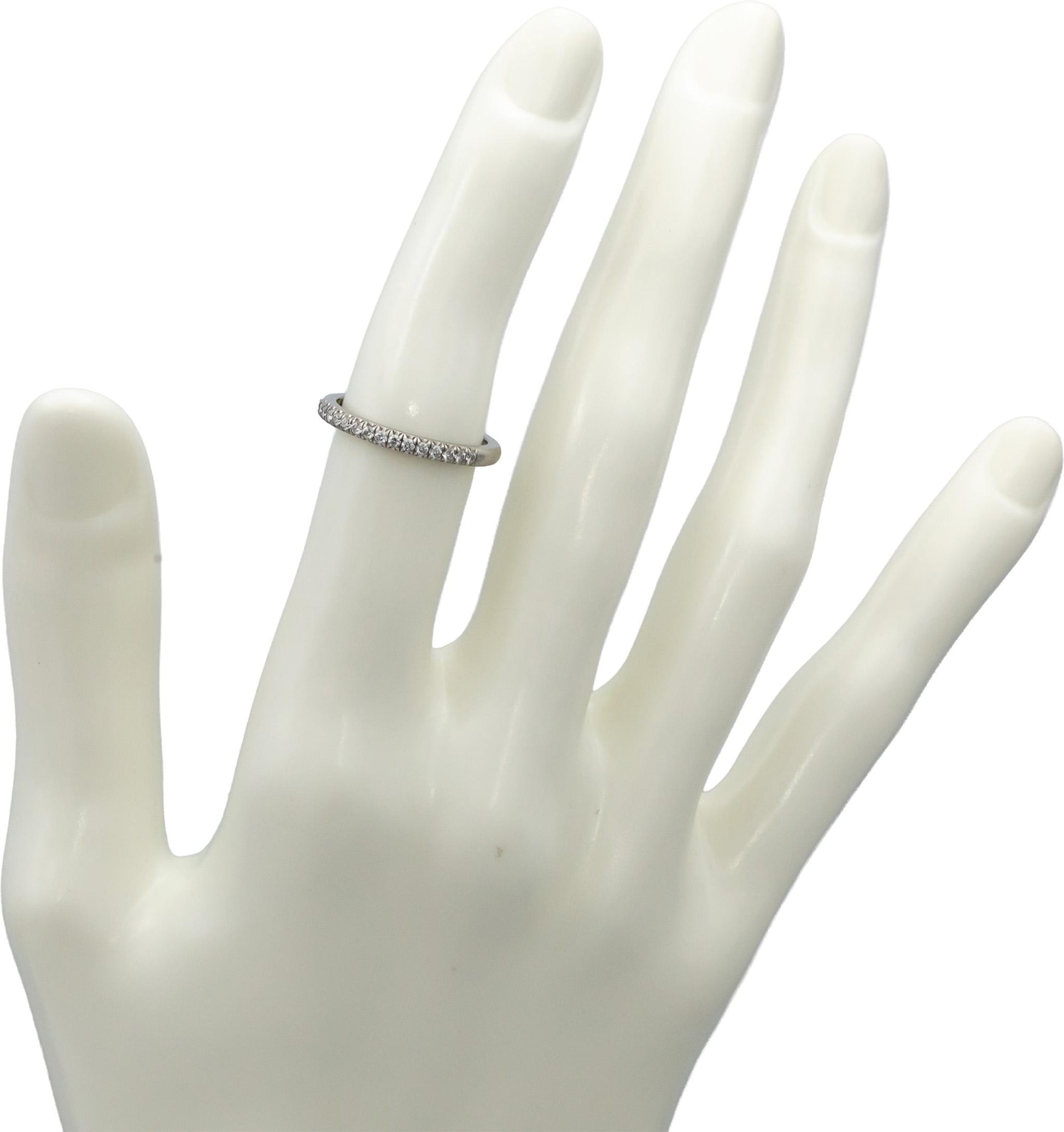 TIFFANY & CO. Platinum VS Diamond Soleste Band Ring 0.17CT Size 5.5 3400 Retail
