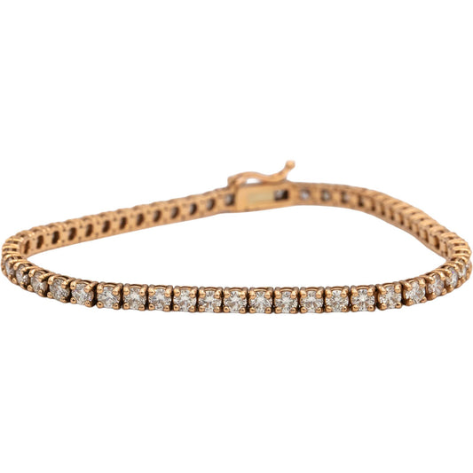 14k Rose Gold VS Round Diamond Tennis Bracelet 5.05CT