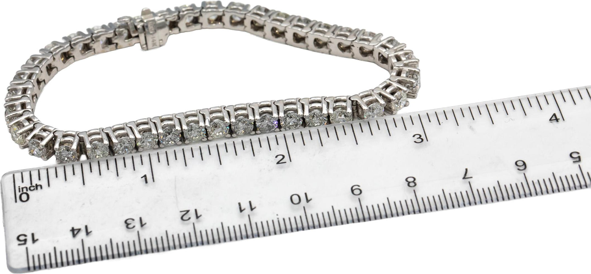 14k White Gold Round Diamond Tennis Bracelet 11.61CT
