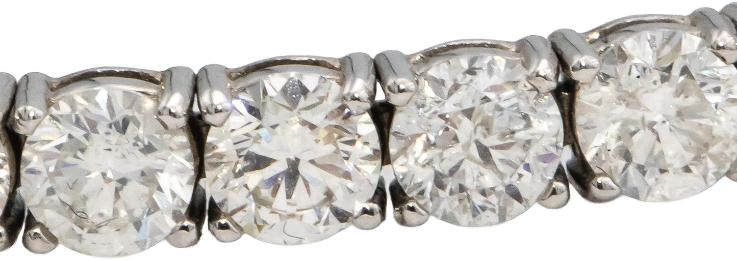 14k White Gold Round Diamond Tennis Bracelet 12.91CT