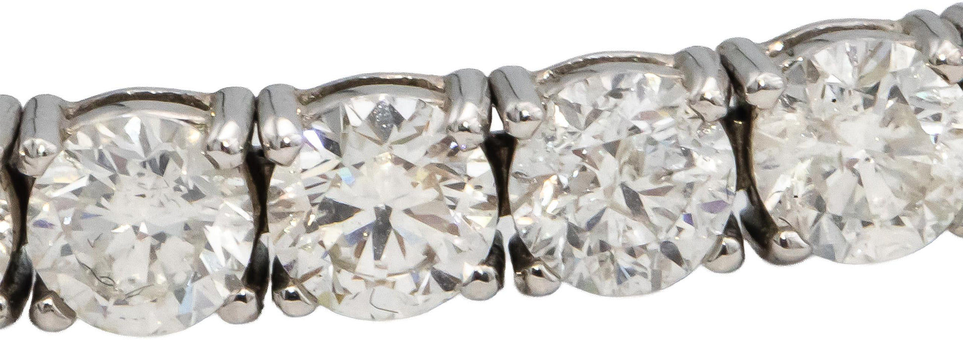 14k White Gold Round Diamond Tennis Bracelet 12.91CT