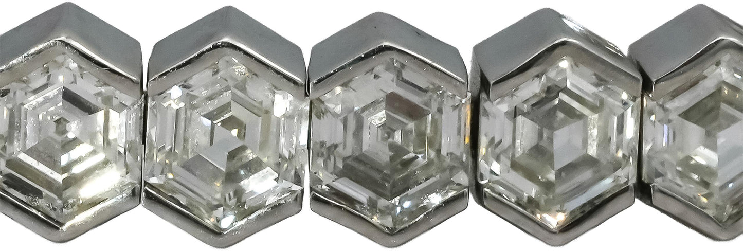 CGL Certified 10k White Gold VS Special Cut Lab-Grown Diamond Bracelet 20.0CT