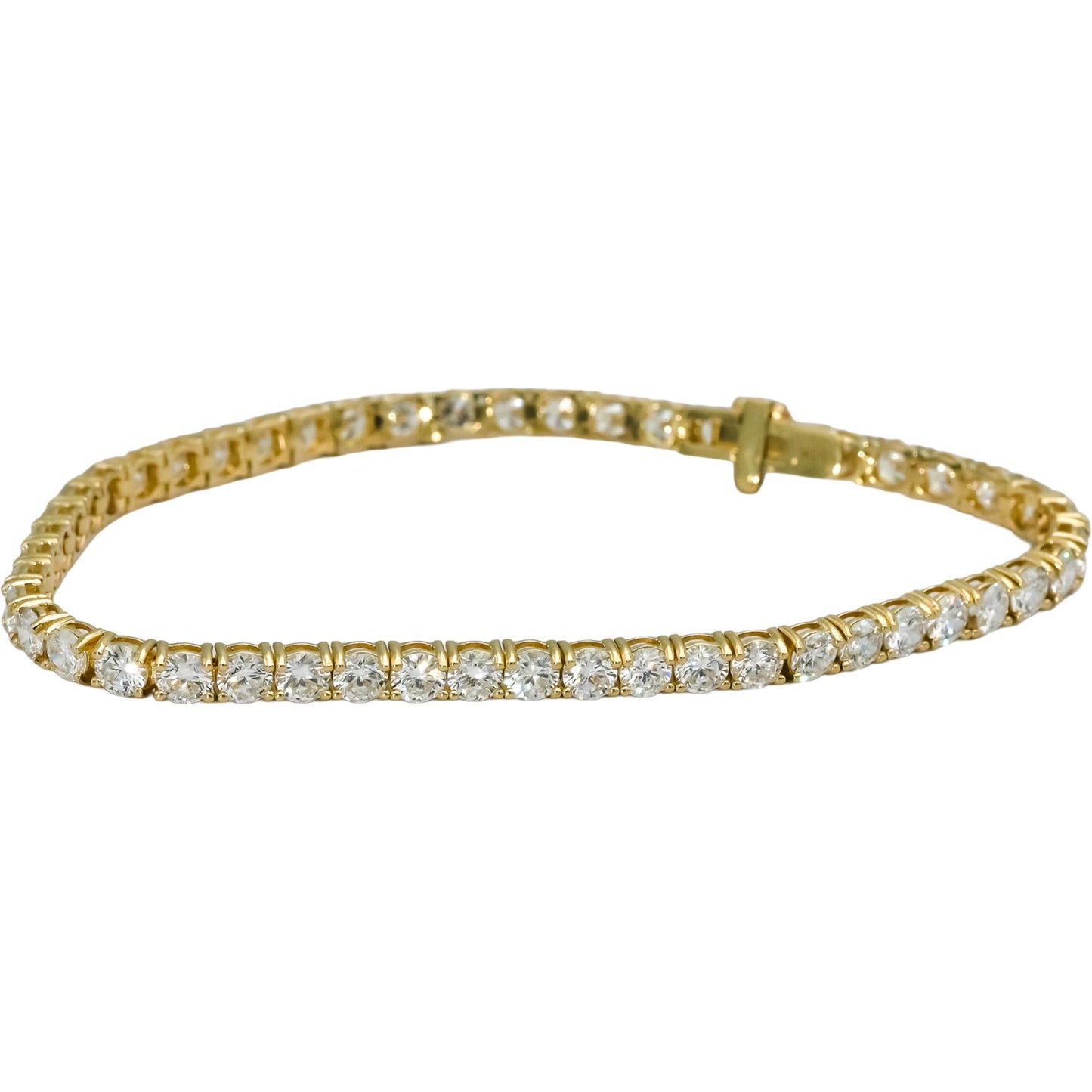 14k Yellow Gold VS Round Lab-Grown Diamond Tennis Bracelet 8.15CT