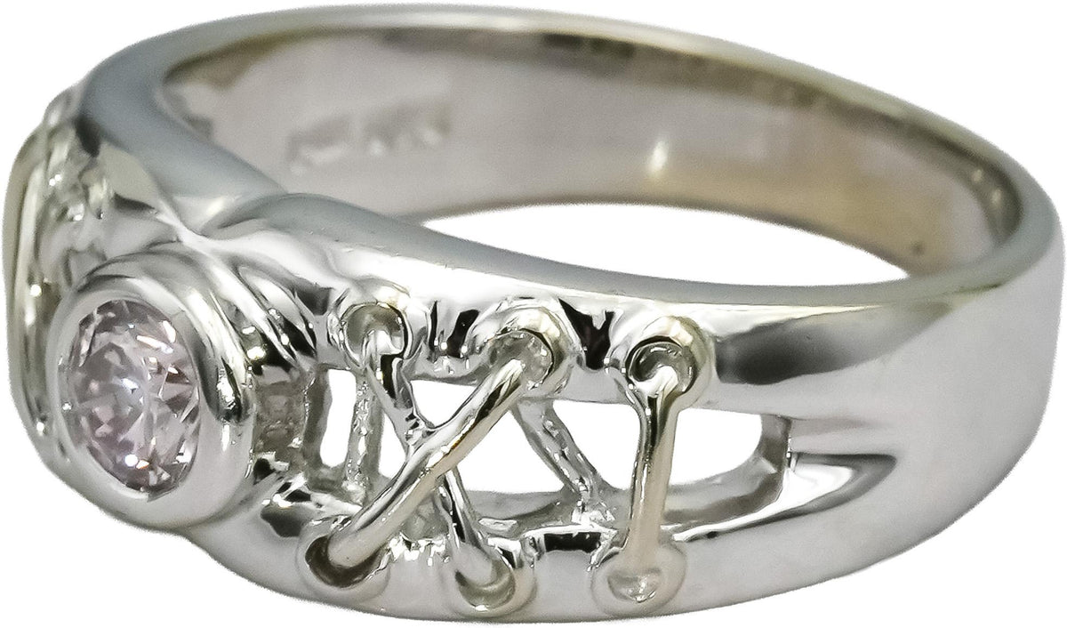 14k White Gold Round Diamond Band Ring 0.33CT Size 6.75