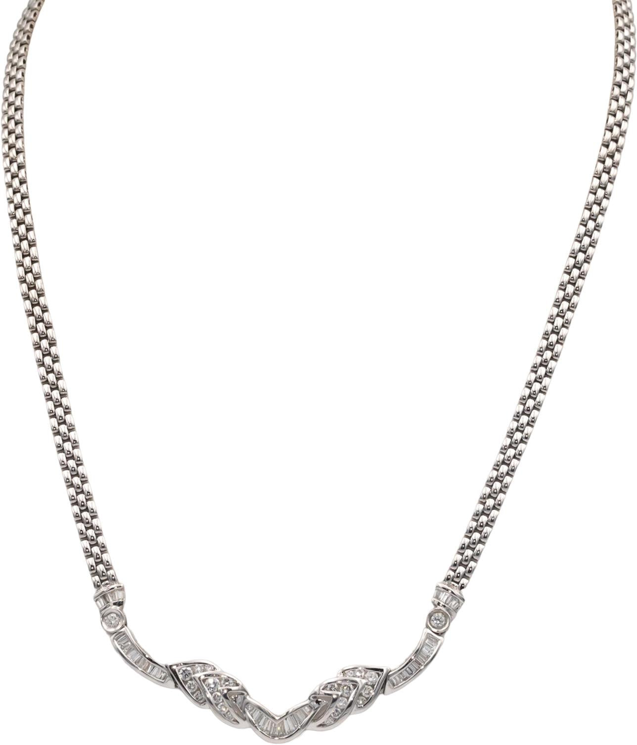 18k White Gold Jewelry VS Diamond Fixed Pendant Formal Necklace 1.50CT