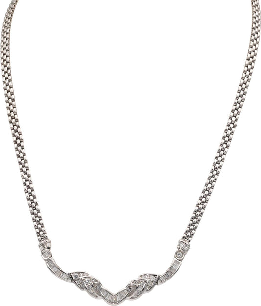 18k White Gold Jewelry VS Diamond Fixed Pendant Formal Necklace 1.50CT