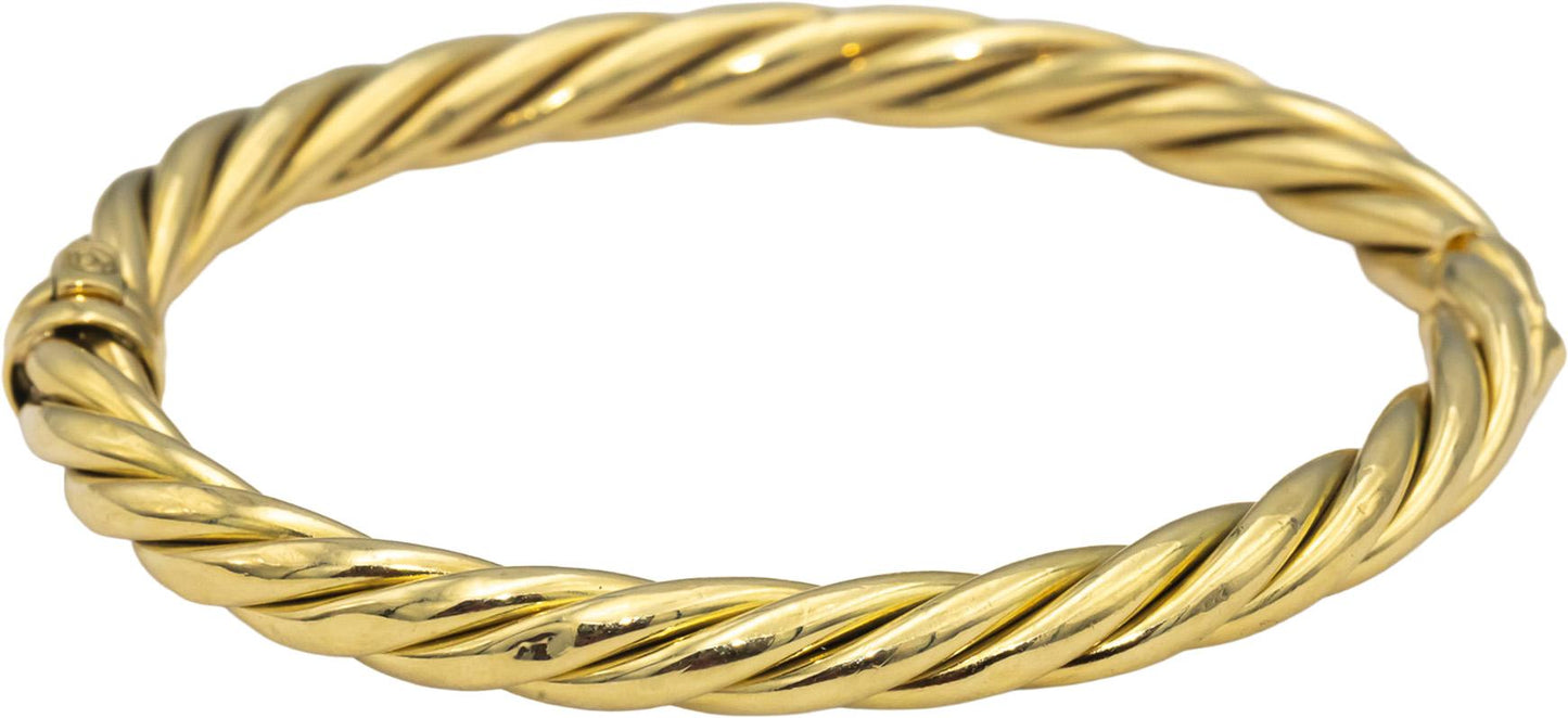 DAVID YURMAN 18k Yellow Gold Rope Twist Bangle Bracelet