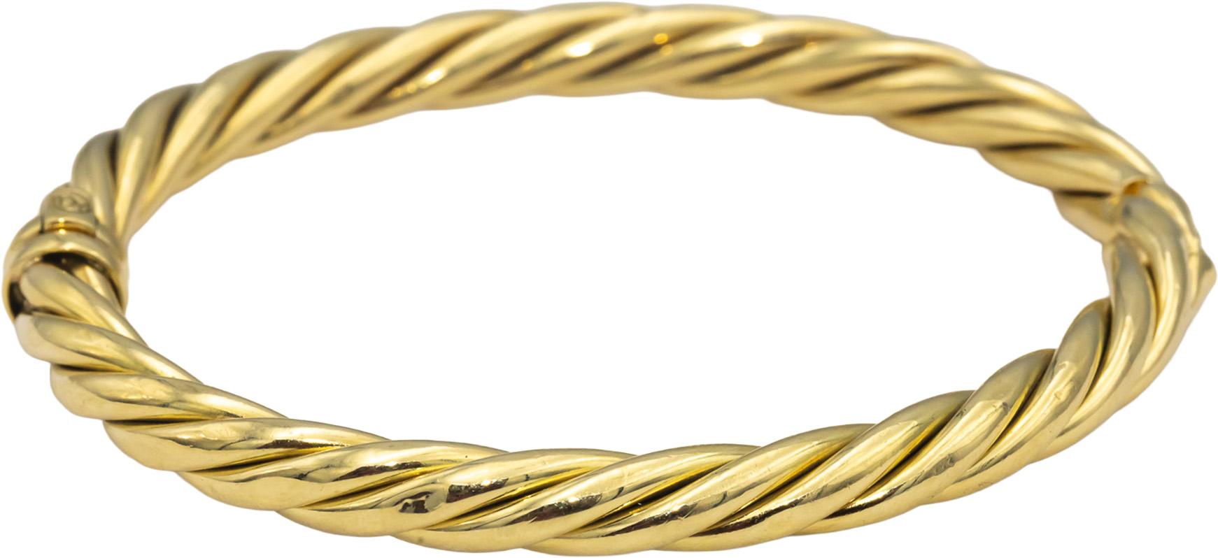 DAVID YURMAN 18k Yellow Gold Rope Twist Bangle Bracelet