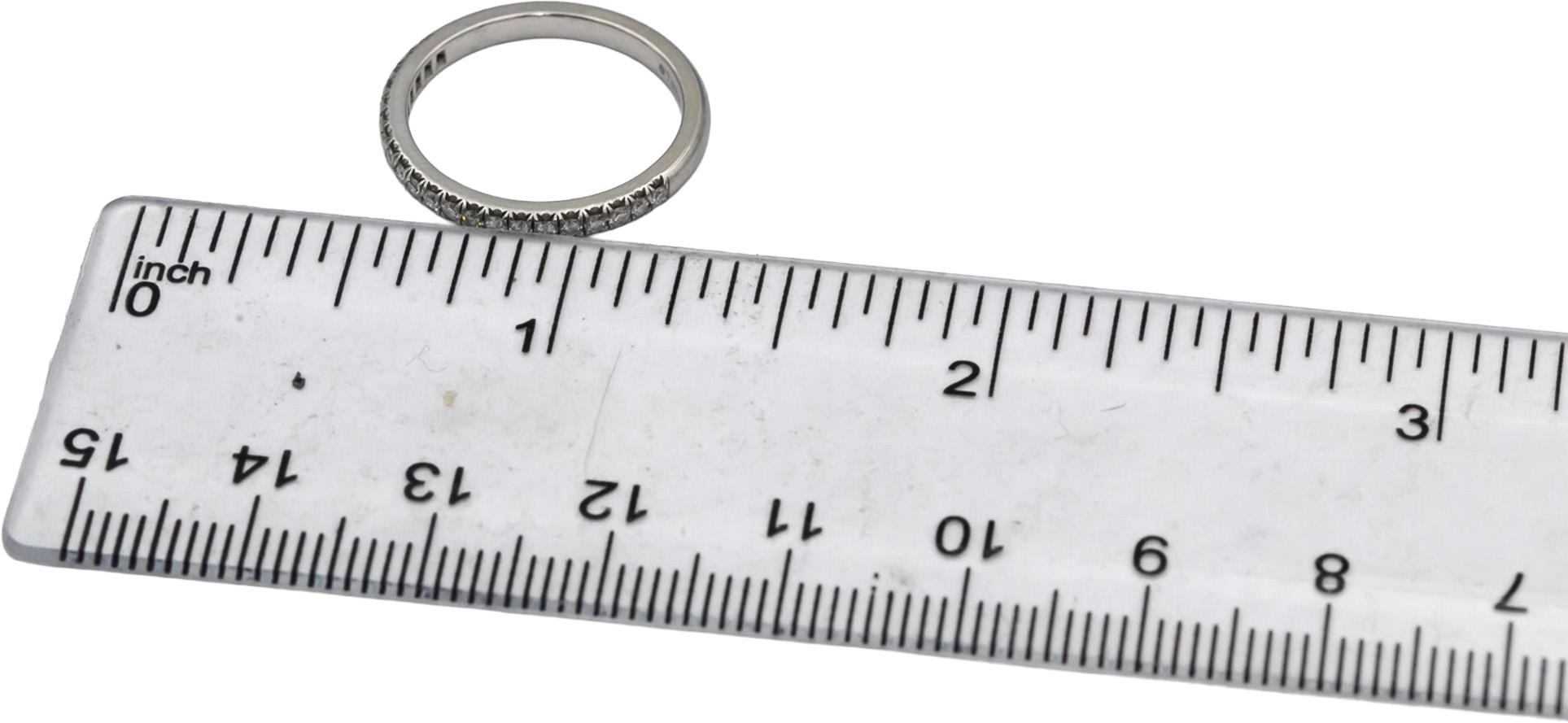 TIFFANY & CO. Platinum VS Diamond Soleste Band Ring 0.17CT Size 5.5 3400 Retail