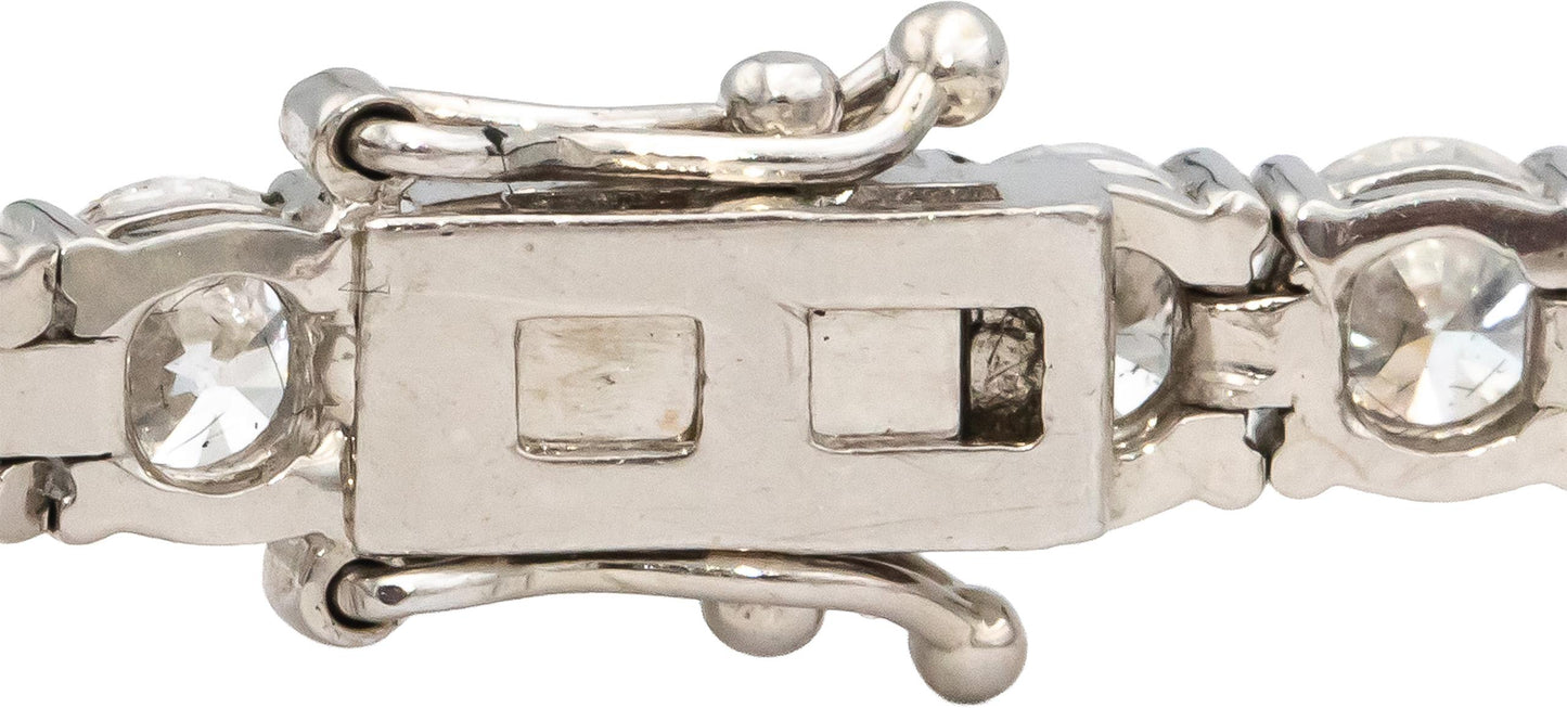 14k White Gold Round Diamond Tennis Bracelet 12.91CT