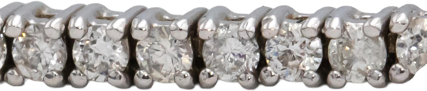 14k White Gold Round Diamond Tennis Bracelet 1.70CT