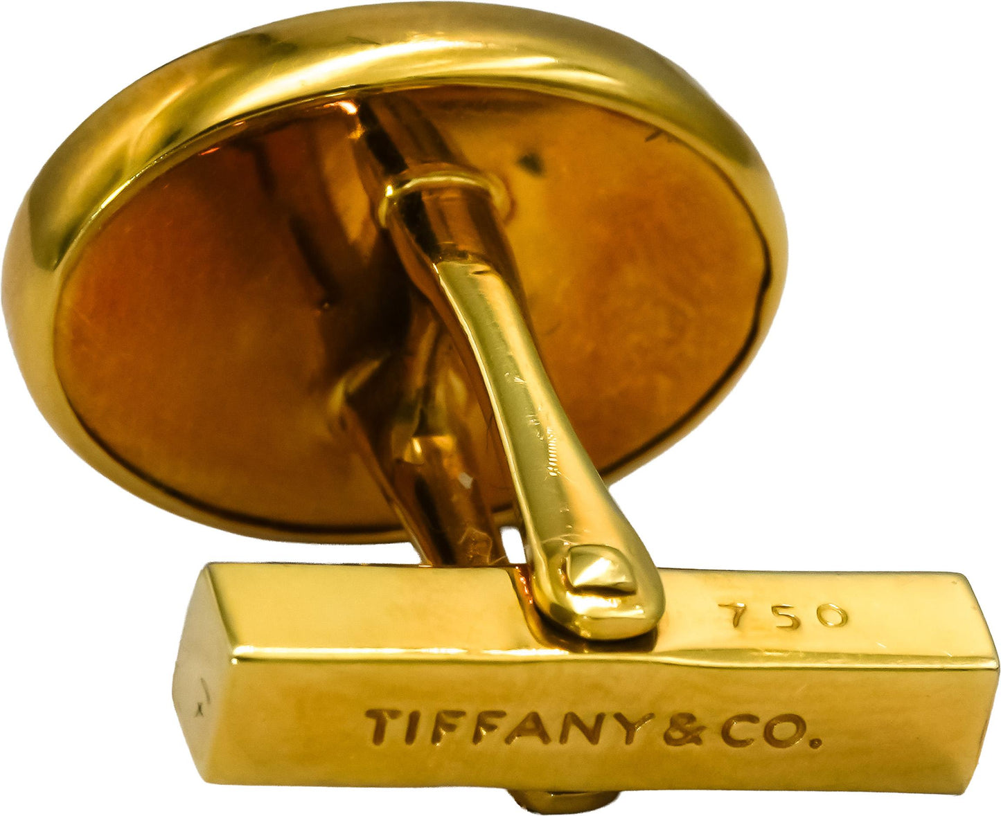TIFFANY & CO. 18k Yellow Gold VS Diamond and Onyx Cufflinks and Stud Set 0.16CT
