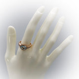 LE VIAN 14k Rose Gold Diamond and Aquamarine Ring 2.33CT Size 8.75