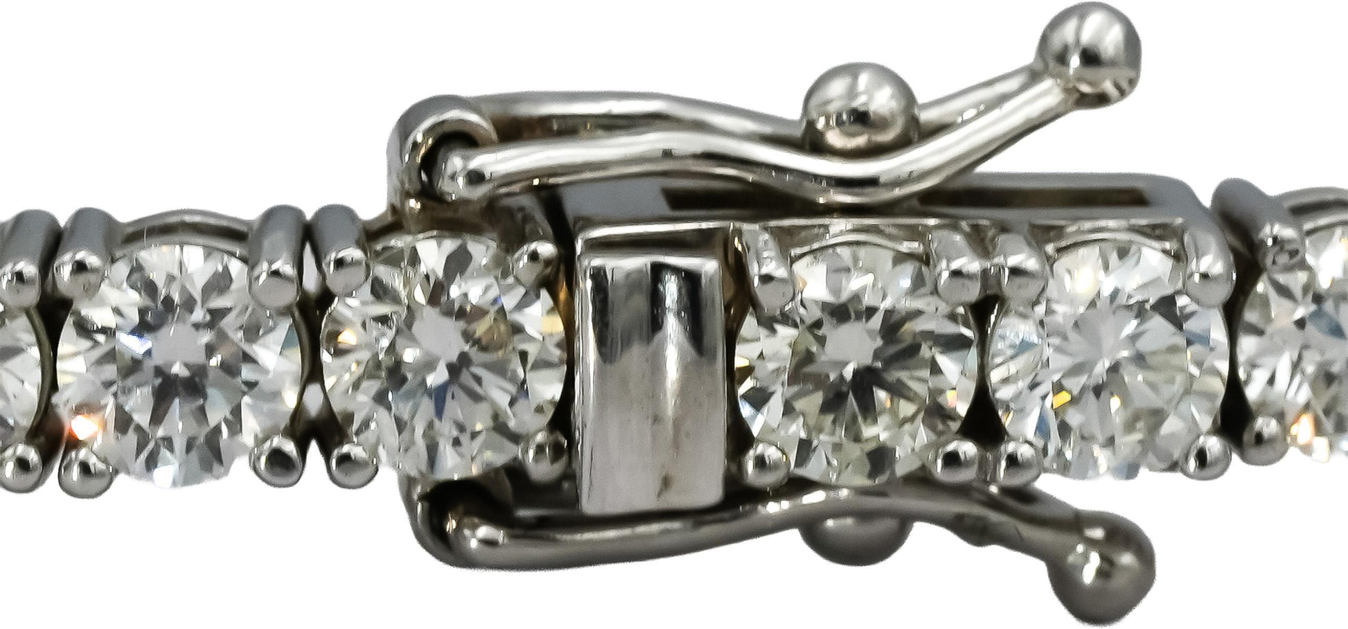 14k White Gold Round Diamond Tennis Bracelet 6.95CT