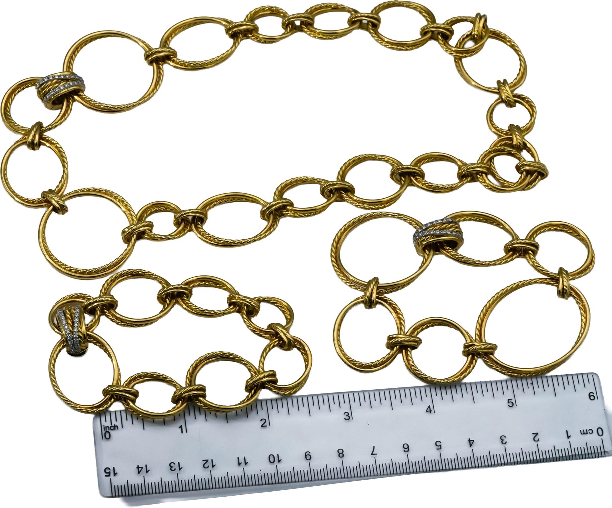 DAVID YURMAN 18k Yellow Gold Diamond Crossover Convertible Necklace & Bracelet