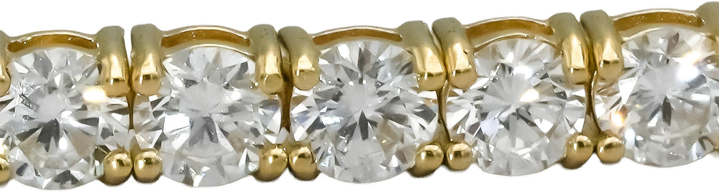 14k Yellow Gold VS Round Lab-Grown Diamond Tennis Bracelet 8.15CT