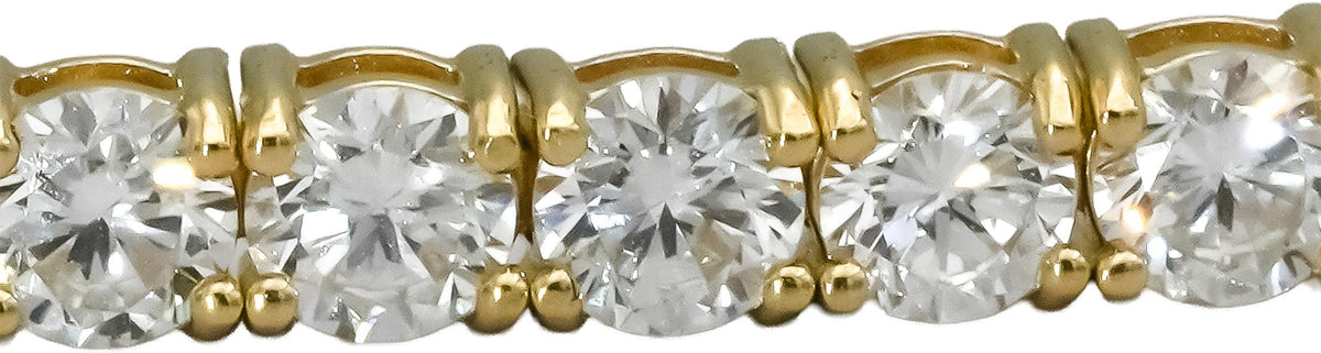 14k Yellow Gold VS Round Lab-Grown Diamond Tennis Bracelet 8.15CT