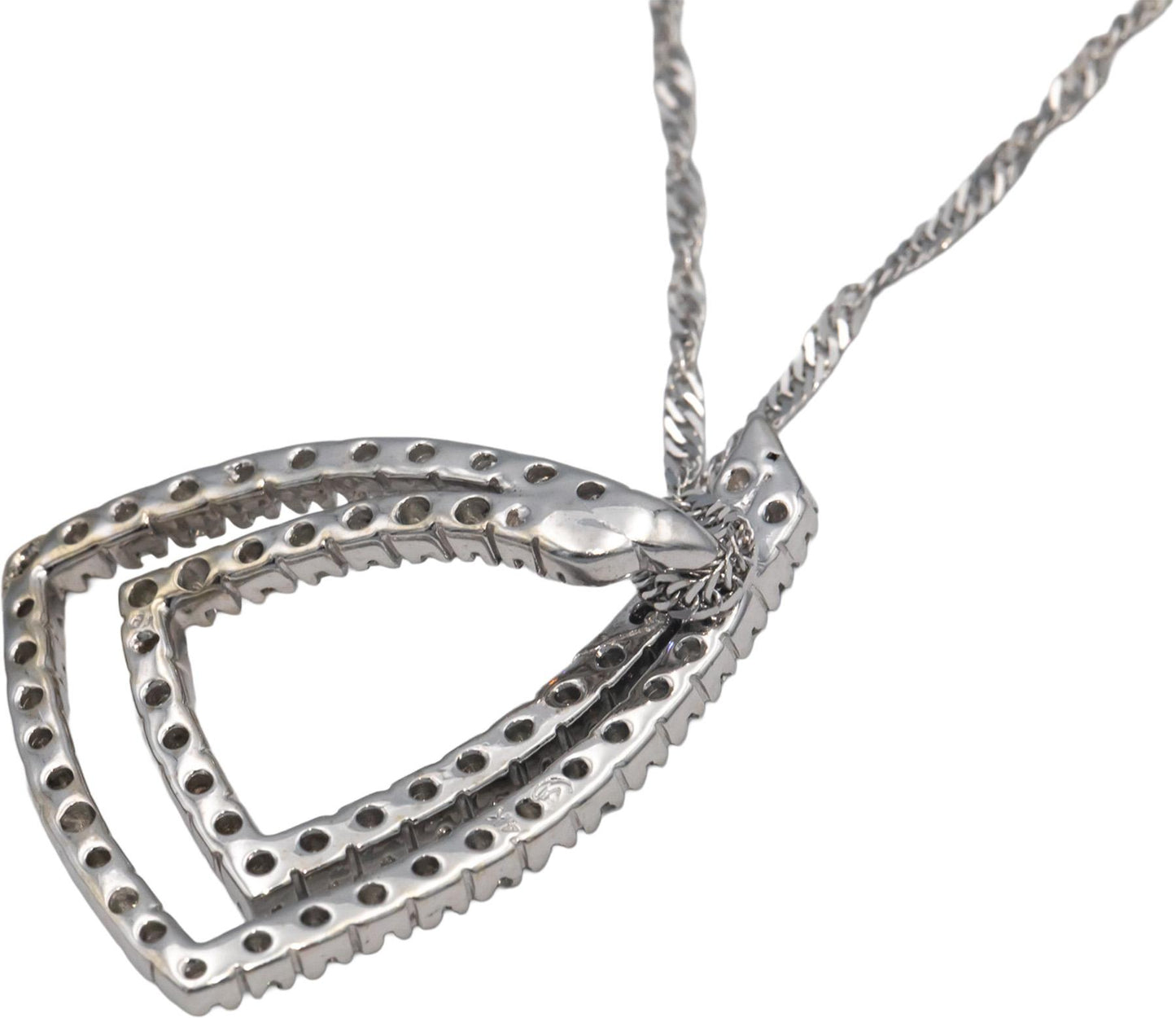 14k White Gold Jewelry 1.20CT Round Cut Diamond Abstract Pendant Necklace