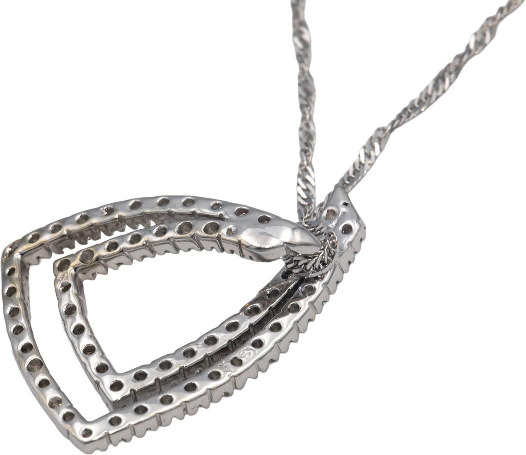 14k White Gold Jewelry 1.20CT Round Cut Diamond Abstract Pendant Necklace