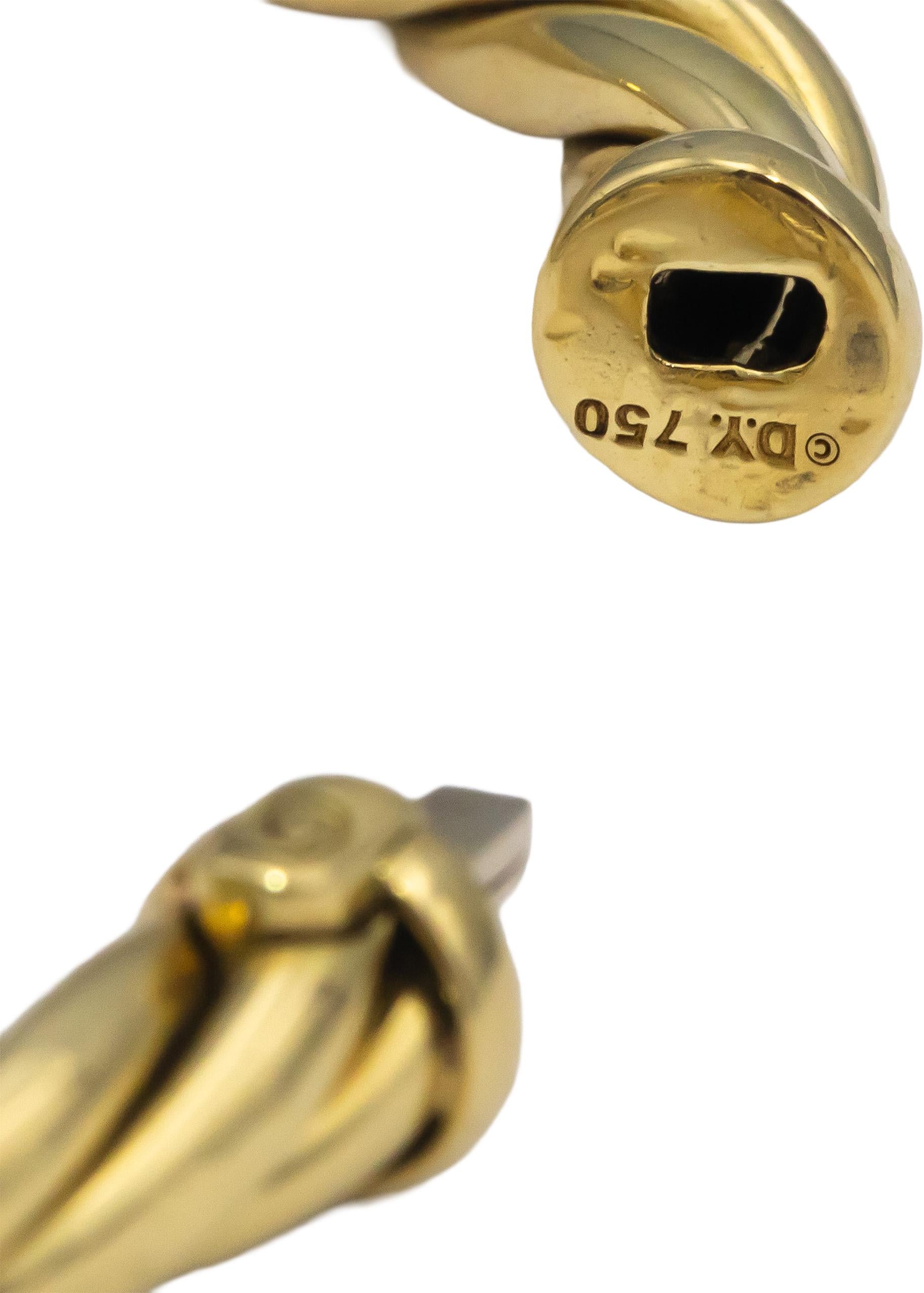 DAVID YURMAN 18k Yellow Gold Rope Twist Bangle Bracelet