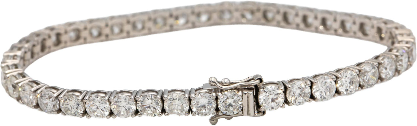14k White Gold Round Diamond Tennis Bracelet 12.91CT