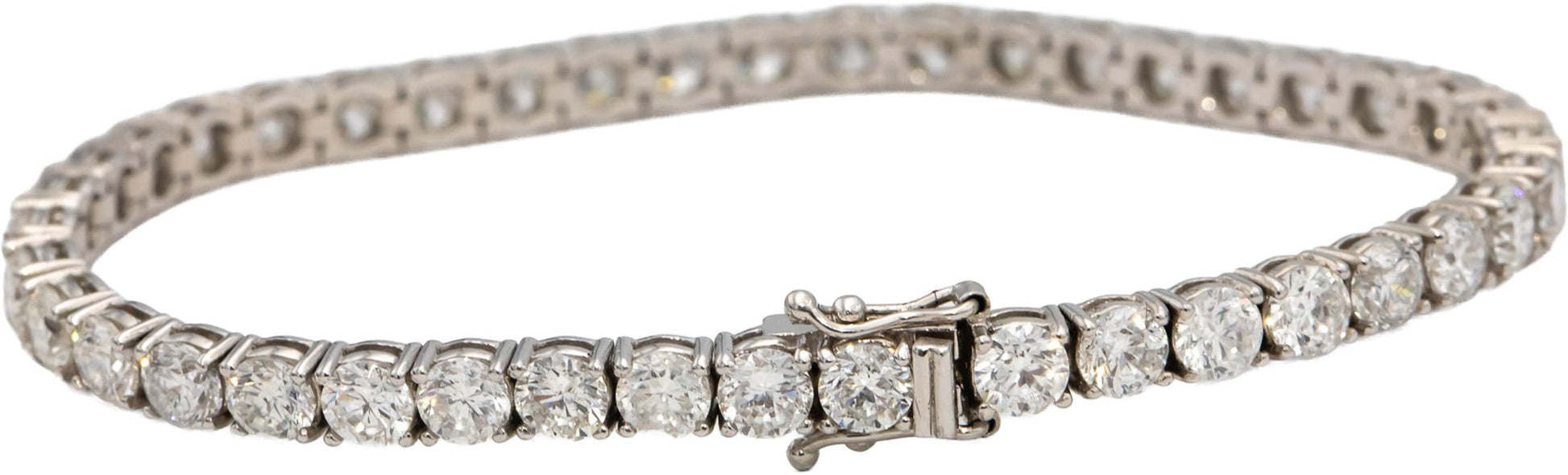 14k White Gold Round Diamond Tennis Bracelet 12.91CT