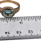 LE VIAN 14k Rose Gold Diamond and Aquamarine Ring 2.33CT Size 8.75