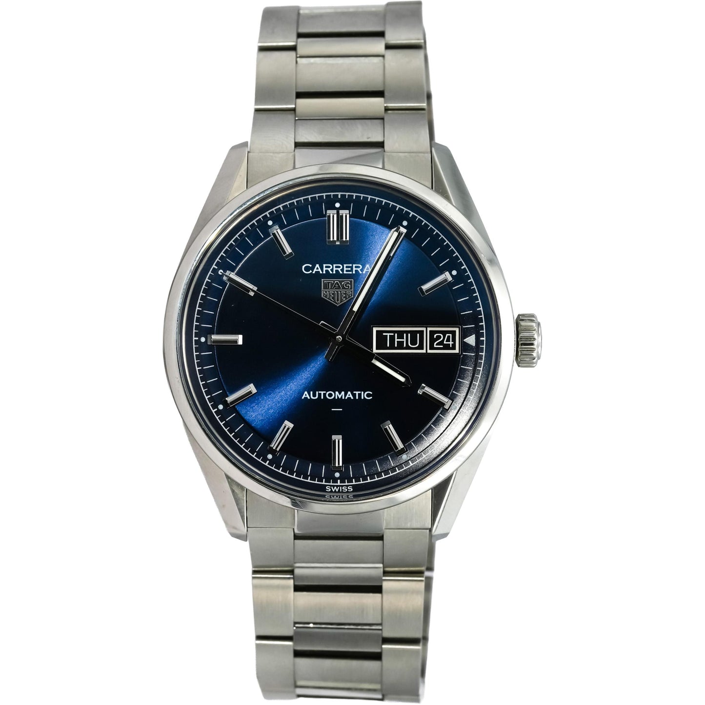 TAG Heuer Stainless Steel Carrera Automatic Day-Date 41mm Watch w/ Box