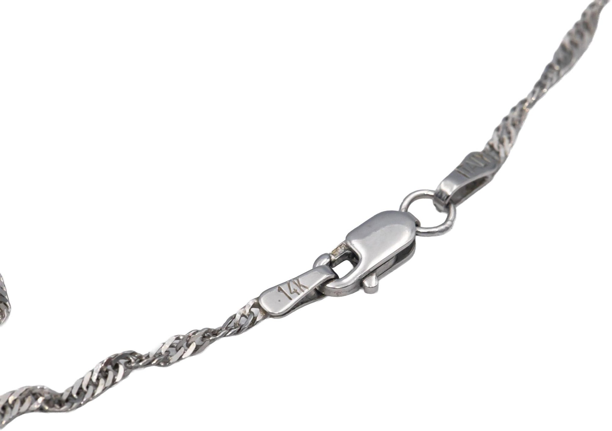 14k White Gold Jewelry 1.20CT Round Cut Diamond Abstract Pendant Necklace