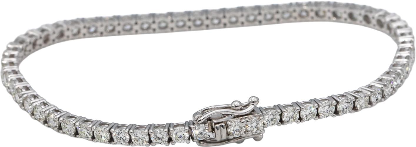 14k White Gold VS Round Diamond Tennis Bracelet 4.93CT