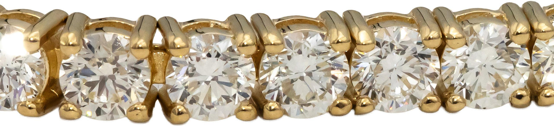 14k Yellow Gold VS Round Diamond Tennis Bracelet 9.01CT