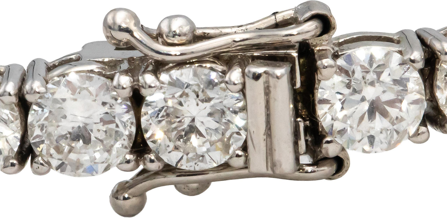 14k White Gold Round Diamond Tennis Bracelet 12.91CT