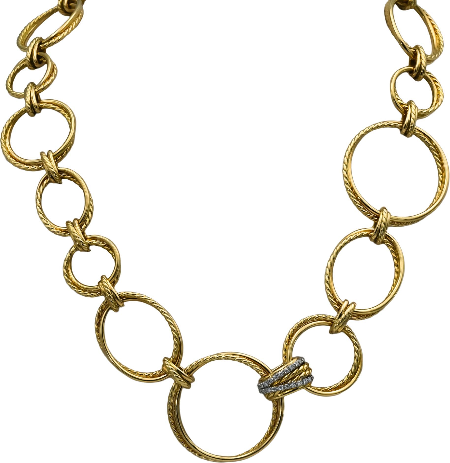 DAVID YURMAN 18k Yellow Gold Diamond Crossover Convertible Necklace & Bracelet