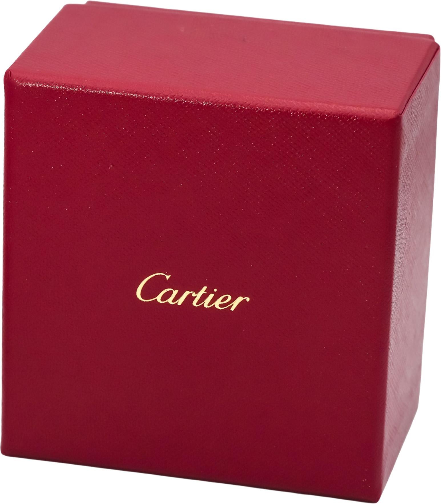 CARTIER 18k White Gold Love Screw Motif 5.5mm Wide Ring Size 56 w/ Box & Cert.