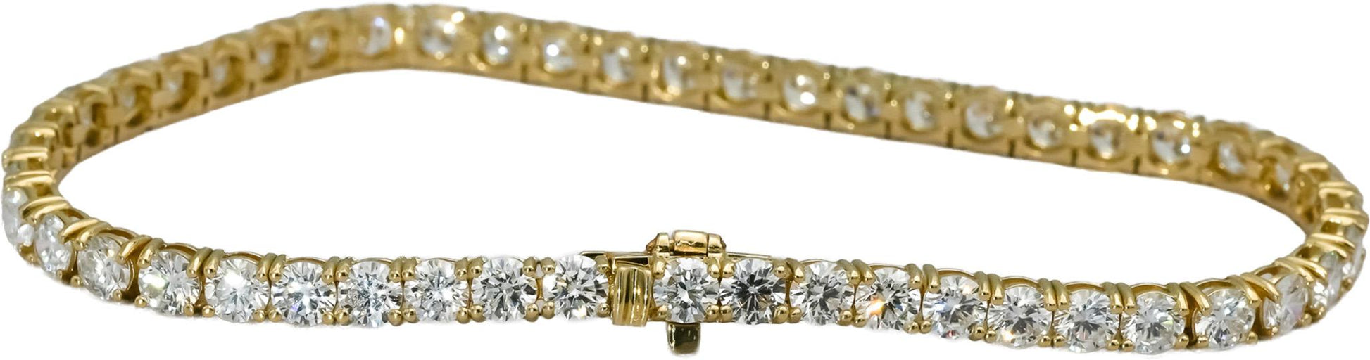 14k Yellow Gold VS Round Lab-Grown Diamond Tennis Bracelet 8.15CT