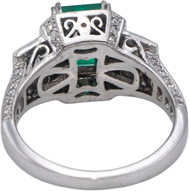 GIA Certified 18k White Gold Zambia Emerald & Diamond Cocktail Ring 2.34CT