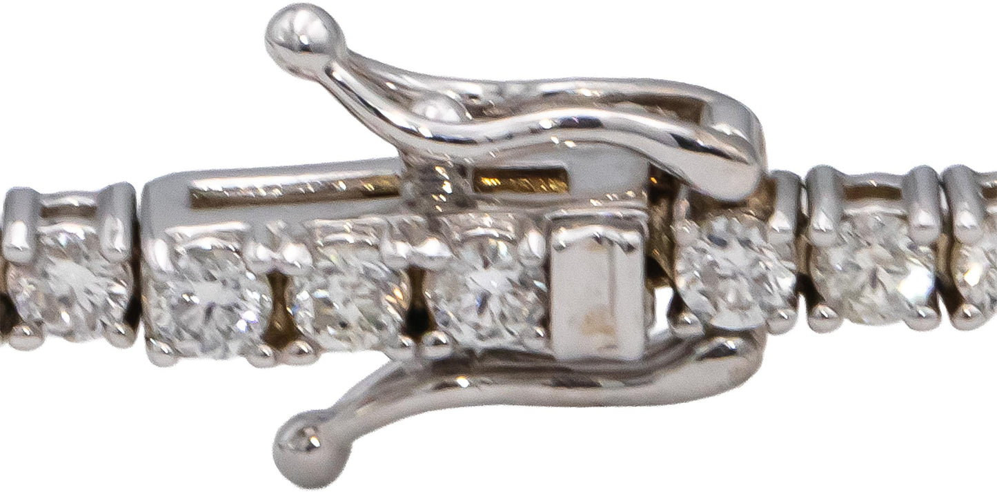 14k White Gold Round Diamond Tennis Bracelet 3.46CT