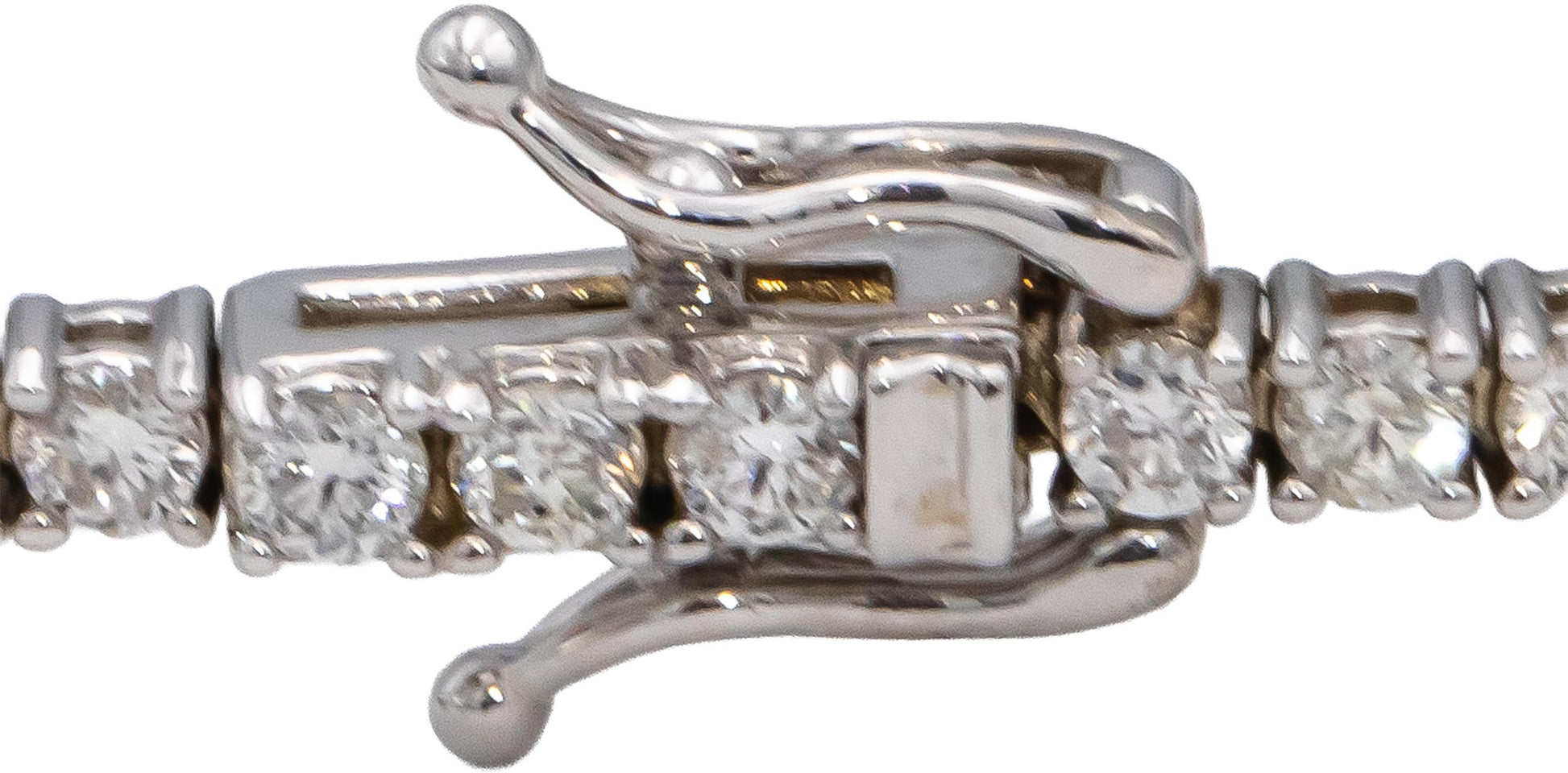 14k White Gold Round Diamond Tennis Bracelet 3.46CT
