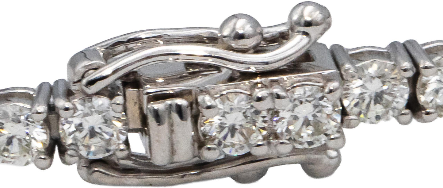 14k White Gold VS Round Diamond Tennis Bracelet 4.93CT