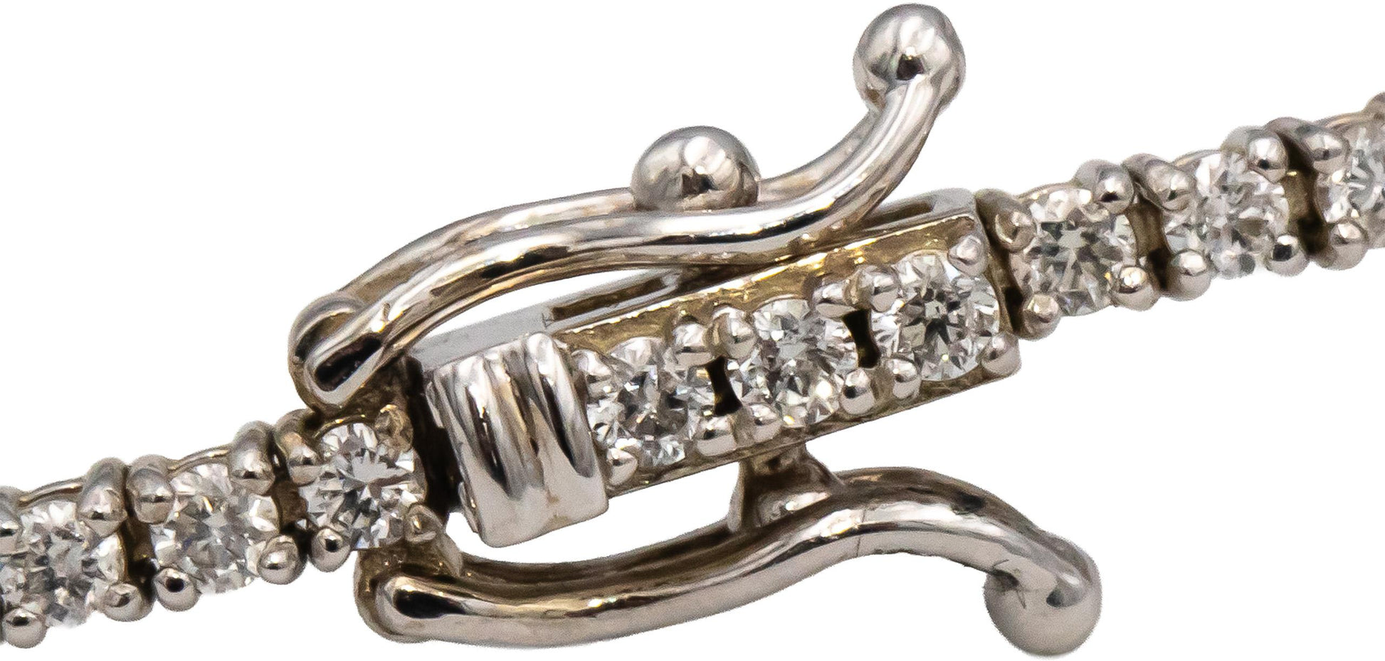 14k White Gold Round Diamond Tennis Bracelet 1.90CT
